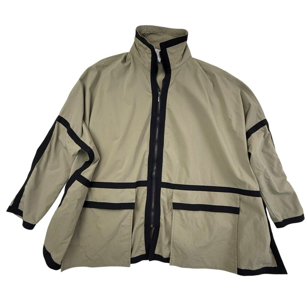 Marla Wynne Kimono Jacket Large Army Green Art To Wear Lagenlook Oversized